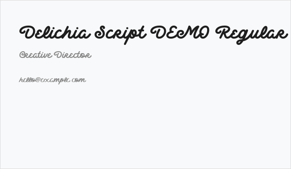 Delichia Script DEMO Regular Business Card