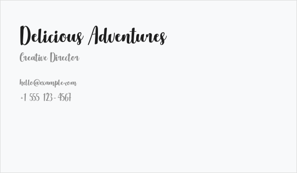 Delicious Adventures Business Card