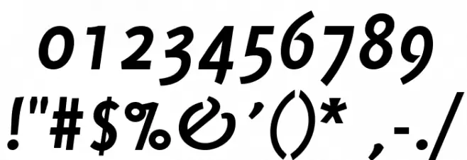 Delicious-BoldItalic Font OTHER CHARS