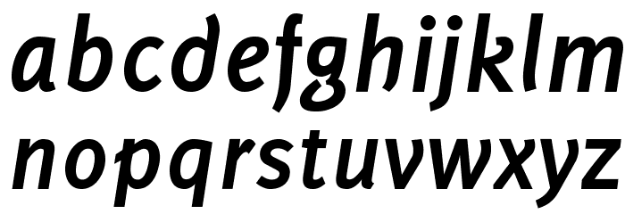 Delicious-BoldItalic Font LOWERCASE