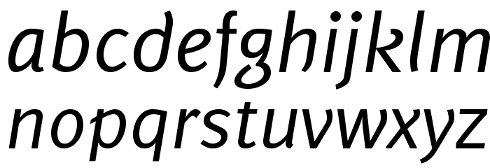 Delicious-Italic Font LOWERCASE
