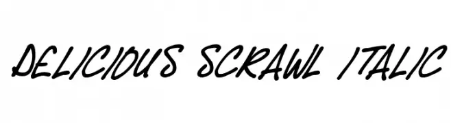 Delicious Scrawl Italic  नि: शुल्क फ़ॉन्ट्स डाउनलोड
