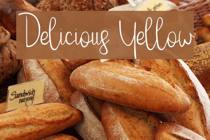 Delicious Yellow Font examples