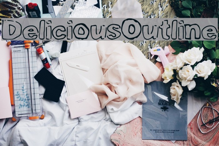 DeliciousOutline Font examples