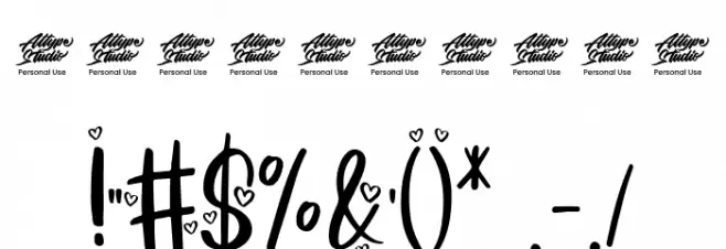 Delight Crush Display - Personal Use Font OTHER CHARS