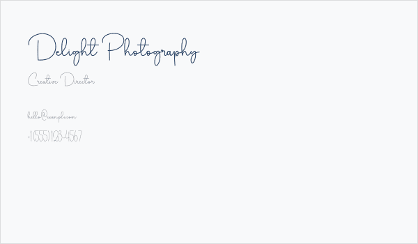 Delight Photography Business Card