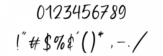 Delighty Font OTHER CHARS