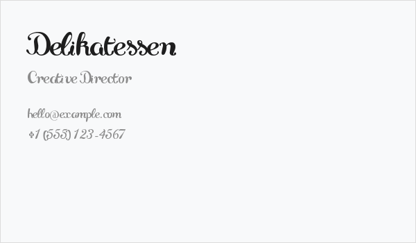 Delikatessen Business Card