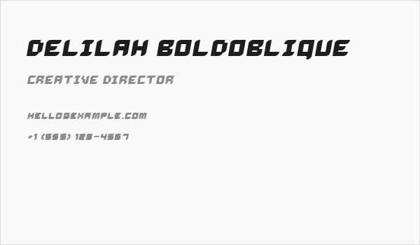 Delilah BoldOblique Business Card