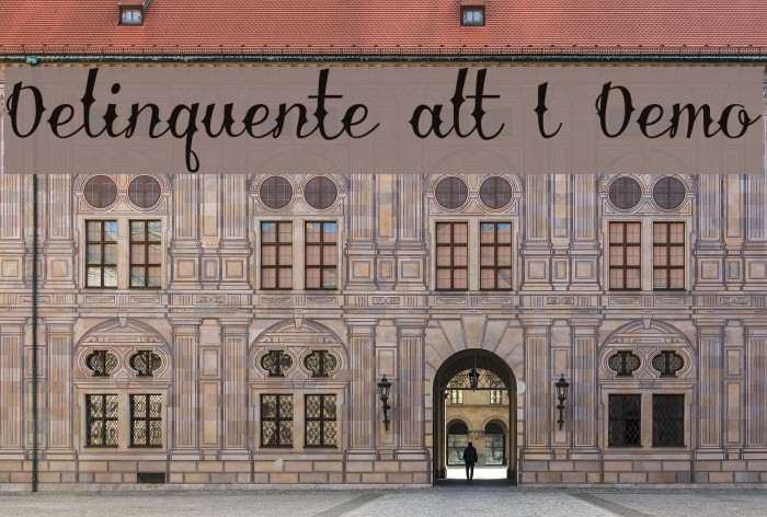 Delinquente alt I Demo Font examples