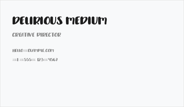 Delirious Medium Business Card