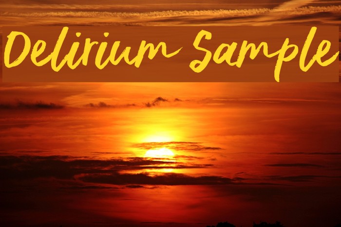 Delirium Sample Font examples
