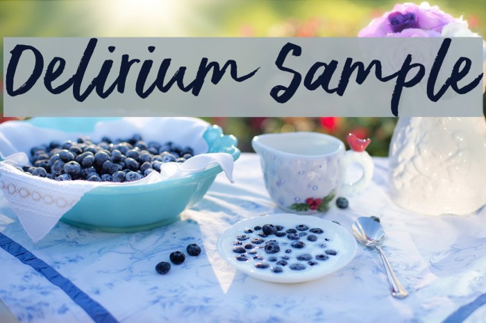 Delirium Sample Font examples