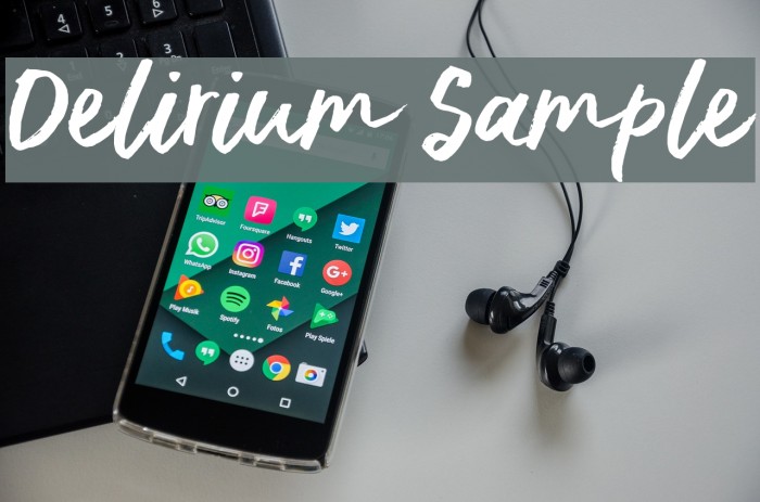 Delirium Sample Font examples