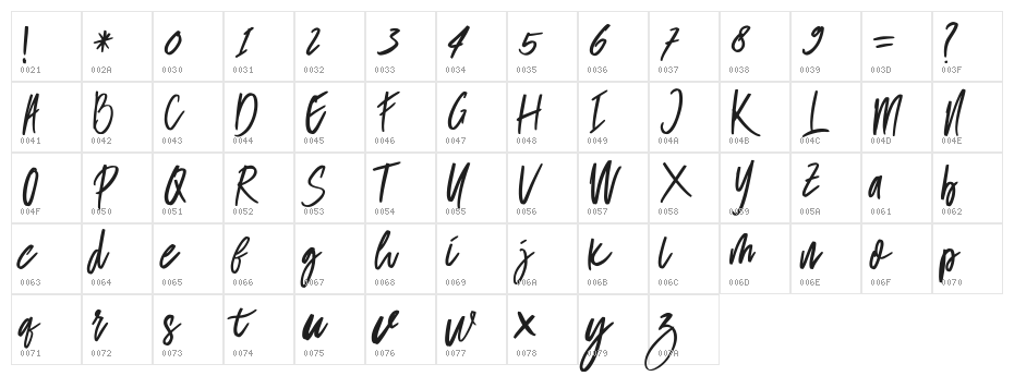 Delisa-Regular Character Map