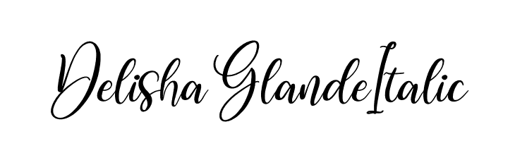 Delisha Glande Italic  フリーフォントのダウンロード