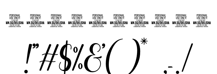 Delisha Vegan PERSONAL USE Regular Font OTHER CHARS