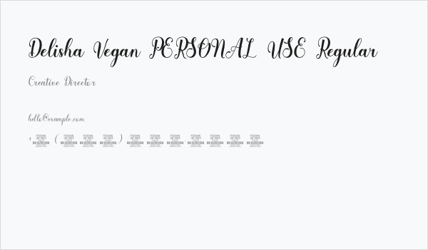 Delisha Vegan PERSONAL USE Regular Business Card