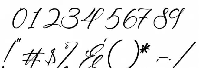 Delistaria Signature Font OTHER CHARS