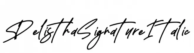 Delistha Signature Italic  les polices de caractères gratuit tlcharger