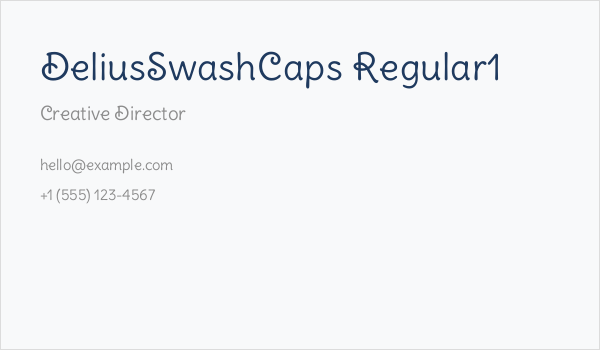 DeliusSwashCaps Regular1 Business Card