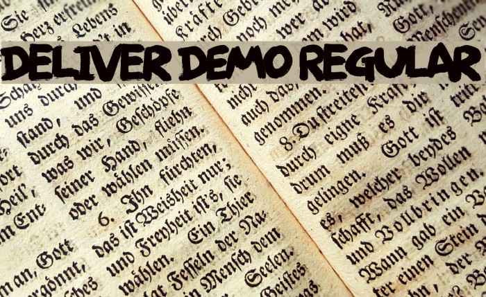 Deliver DEMO Regular Font examples