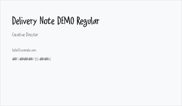 Delivery Note DEMO Regular Business Card