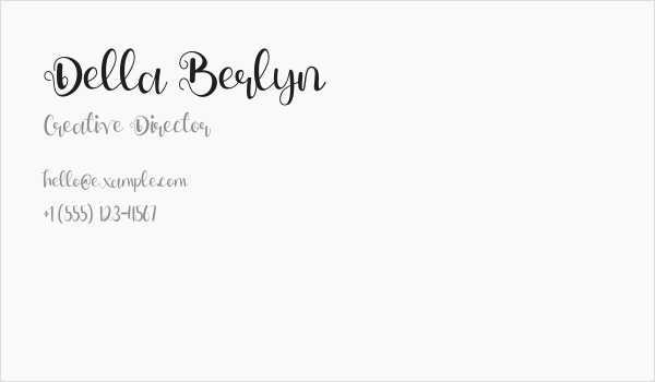 Della Berlyn Business Card