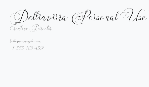 Delliavirra  Personal Use Only Business Card