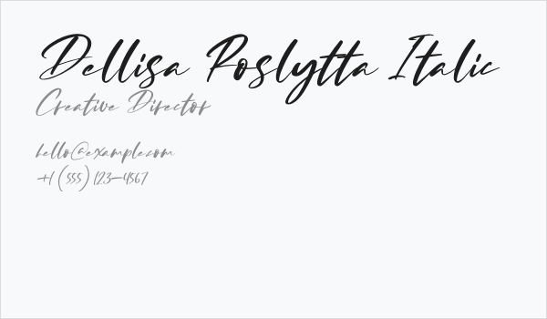 Dellisa Roslytta Italic Business Card