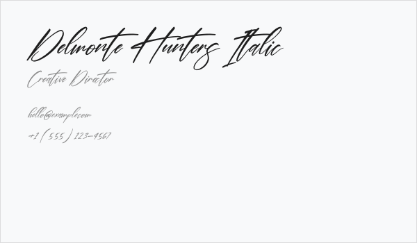 Delmonte Hunters Italic Business Card
