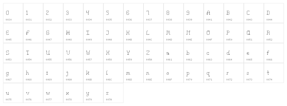 Delos Santos Regular Character Map