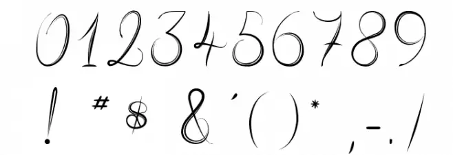 Delphine Et Mathias Script Font OTHER CHARS