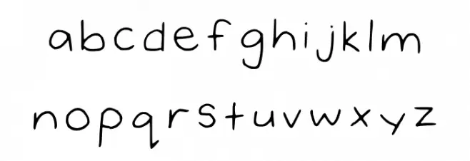 Delphines Handwriting Regular Font Litere mici