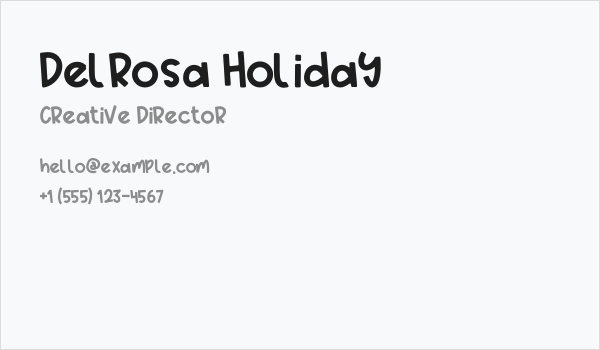 Delrosa Holiday Business Card
