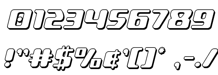 Delta Phoenix 3D Italic Font OTHER CHARS
