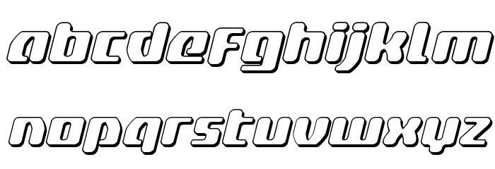 Delta Phoenix 3D Italic Font LOWERCASE