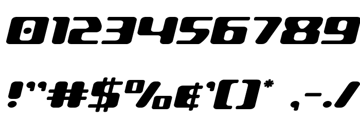 Delta Phoenix Expanded Italic Font OTHER CHARS