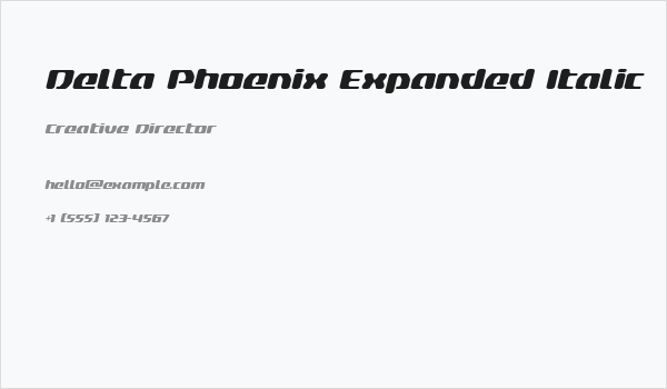 Delta Phoenix Expanded Italic Business Card