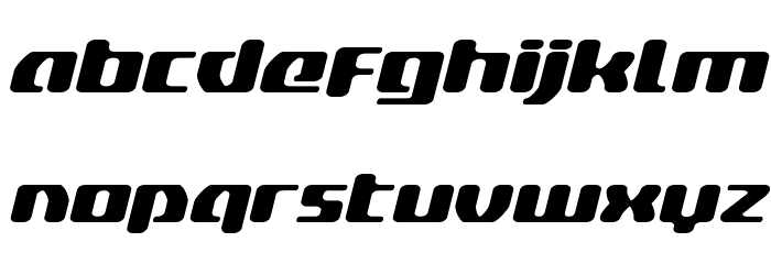 Delta Phoenix Expanded Italic Font LOWERCASE