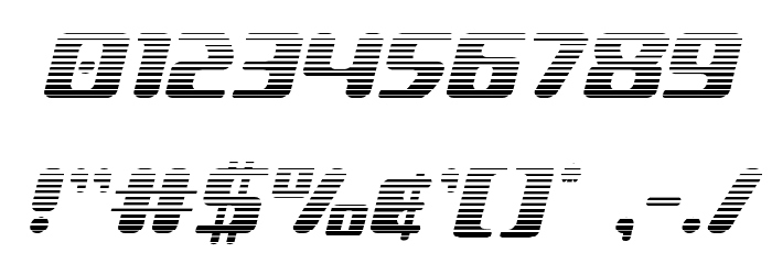 Delta Phoenix Gradient Italic Font OTHER CHARS