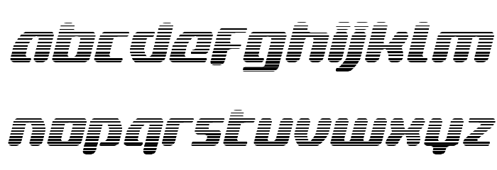 Delta Phoenix Gradient Italic Font LOWERCASE