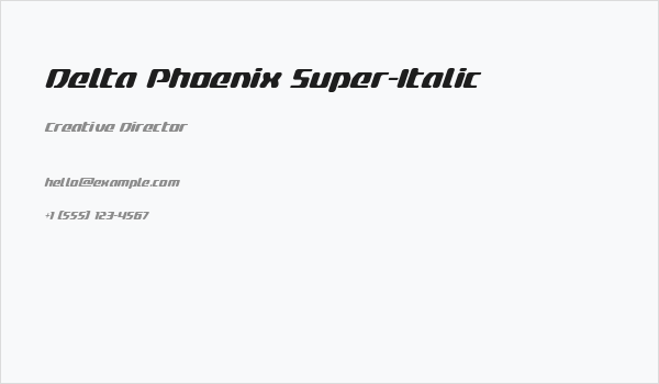 Delta Phoenix Super-Italic Business Card