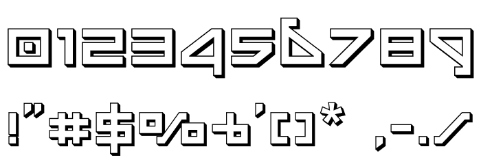 Delta Ray 3D Font OTHER CHARS