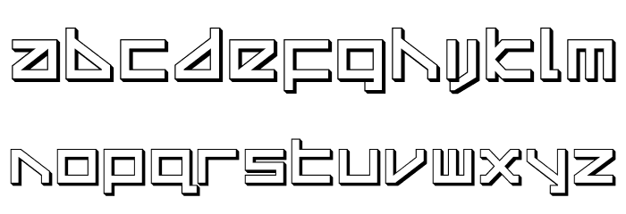 Delta Ray 3D Font LOWERCASE