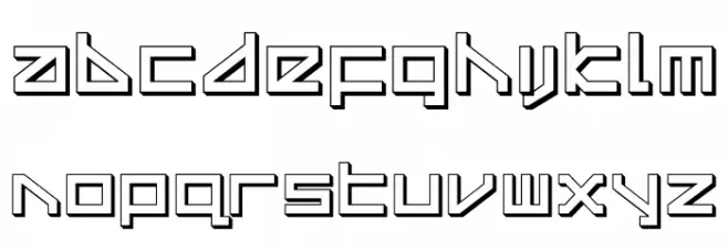 Delta Ray 3D Font Litere mici