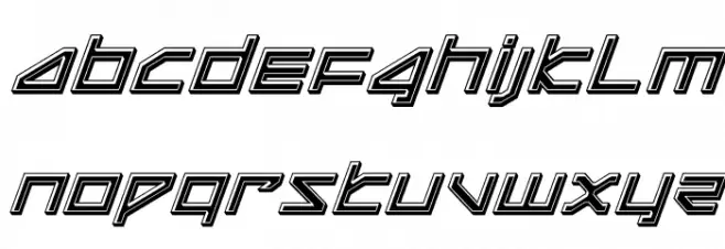 Delta Ray Bevel Italic Schriftart Groß