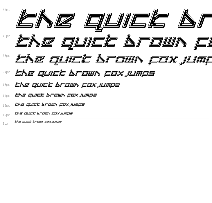 Delta Ray Bevel Italic Waterfall