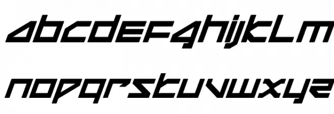Delta Ray Bold Compact Italic फ़ॉन्ट अपरकेस