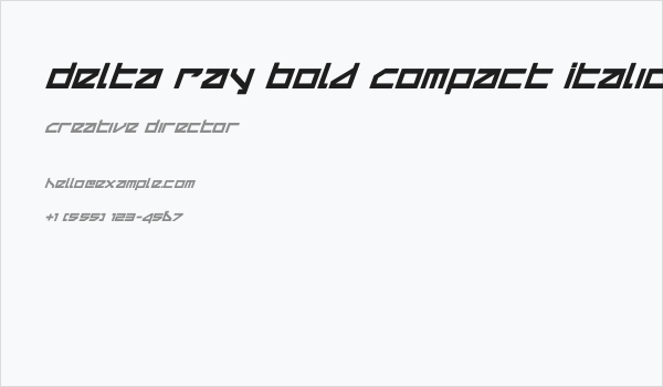 Delta Ray Bold Compact Italic Business Card